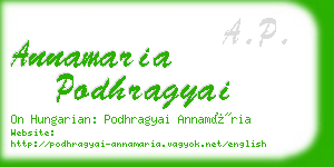 annamaria podhragyai business card